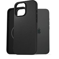 AlzaGuard Genuine Leather Case with Magsafe for iPhone 16 Pro Max black - Phone Cover