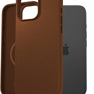 AlzaGuard Genuine Leather Case with Magsafe for iPhone 16 Pro Max saddle brown - Phone Cover