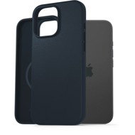 AlzaGuard Genuine Leather Case with Magsafe for iPhone 16 Pro Max blue - Phone Cover