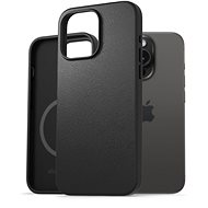 AlzaGuard Genuine Leather Case with Magsafe for iPhone 15 Pro black - Phone Cover