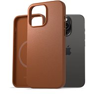 AlzaGuard Genuine Leather Case with Magsafe for iPhone 15 Pro saddle brown - Phone Cover