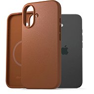 AlzaGuard Genuine Leather Case with Magsafe for iPhone 16e / 17e saddle brown - Phone Cover