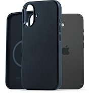 AlzaGuard Genuine Leather Case with Magsafe for iPhone 16e blue - Phone Cover
