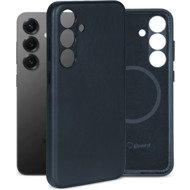 AlzaGuard Genuine Leather Case with Magsafe for Samsung Galaxy S25 blue - Phone Cover