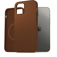 AlzaGuard Genuine Leather Case with Magsafe for iPhone 12 / 12 Pro saddle brown - Phone Cover