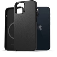 AlzaGuard Genuine Leather Case with Magsafe for iPhone 13 Mini black - Phone Cover