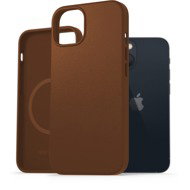 AlzaGuard Genuine Leather Case with Magsafe for iPhone 13 saddle brown - Phone Cover