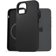 AlzaGuard Genuine Leather Case with Magsafe for iPhone 15 black - Phone Cover