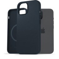 AlzaGuard Genuine Leather Case with Magsafe for iPhone 15 blue - Phone Cover