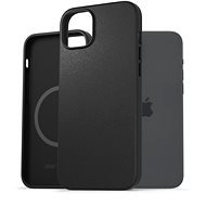 AlzaGuard Genuine Leather iPhone 15 Plus Magsafe fekete tok - Telefon tok