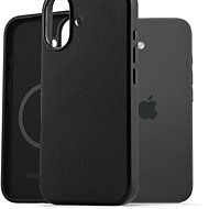 AlzaGuard Genuine Leather Case with Magsafe for iPhone 16 black - Phone Cover