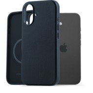 AlzaGuard Genuine Leather Case with Magsafe for iPhone 16 blue - Phone Cover