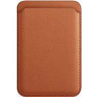 AlzaGuard Genuine Leather Wallet Compatible with Magsafe, nyeregbarna - MagSafe tárca