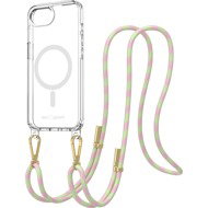 AlzaGuard Luxe Detach Lanyard Case Compatible with MagSafe for iPhone 16e pink and yellow - Phone Cover