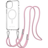 AlzaGuard Luxe Detach Lanyard Case Compatible with MagSafe for iPhone 14 pink - Phone Cover