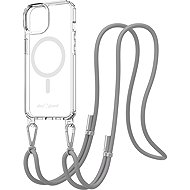 AlzaGuard Luxe Detach Lanyard Case Compatible with MagSafe for iPhone 14 grey - Phone Cover
