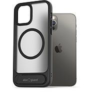 AlzaGuard Matte Case with Stand Compatible with MagSafe for iPhone 12 / 12 Pro Black - Phone Cover