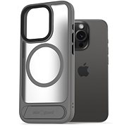 AlzaGuard Matte Case with Stand Compatible with MagSafe for iPhone 15 Pro grey - Phone Cover