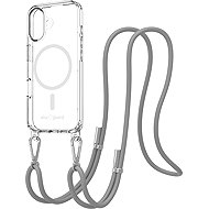 AlzaGuard Luxe Detach Lanyard Case Compatible with MagSafe for iPhone 17 grey - Phone Cover
