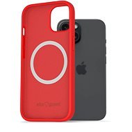 AlzaGuard Silicone Case Compatible with Magsafe iPhone 15 piros tok - Telefon tok