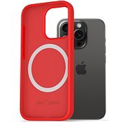 AlzaGuard Silikonhülle kompatibel mit Magsafe iPhone 15 Pro rot - Handyhülle