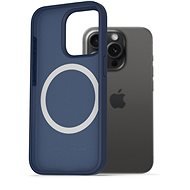 AlzaGuard Silikonhülle kompatibel mit Magsafe iPhone 15 Pro blau - Handyhülle