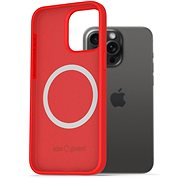 AlzaGuard Silicone Case Compatible with Magsafe iPhone 15 Pro Max piros tok - Telefon tok