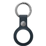 AlzaGuard Genuine Leather Keychain for Airtag blue - AirTag Key Ring