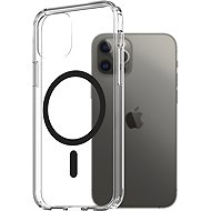 AlzaGuard Crystal Clear TPU Case Compatible with Magsafe for iPhone 12 / 12 Pro - Black - Phone Cover