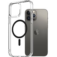 AlzaGuard Crystal Clear TPU Case Compatible with Magsafe for iPhone 13 Pro Max - Black - Phone Cover