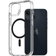 AlzaGuard Crystal Clear TPU Case Compatible with Magsafe for iPhone 14 - Black - Phone Cover