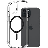 AlzaGuard Crystal Clear TPU Case Compatible with Magsafe for iPhone 15 - Black - Phone Cover
