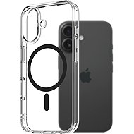 AlzaGuard Crystal Clear TPU Case Compatible with Magsafe for iPhone 16 - Black - Phone Cover