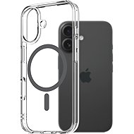 AlzaGuard Crystal Clear TPU Case Compatible with Magsafe for iPhone 16 - Grey - Phone Cover