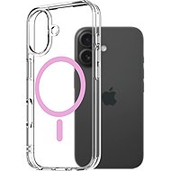 AlzaGuard Crystal Clear TPU Case Compatible with Magsafe for iPhone 16 - Pink - Phone Cover