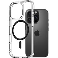 AlzaGuard Crystal Clear TPU Case Compatible with Magsafe for iPhone 16 Pro - Black - Phone Cover