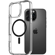 AlzaGuard Crystal Clear TPU Case Compatible with Magsafe for iPhone 16 Pro Max - Black - Phone Cover