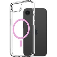 AlzaGuard Crystal Clear TPU Case Compatible with Magsafe for iPhone 16e / 17e - Pink - Phone Cover
