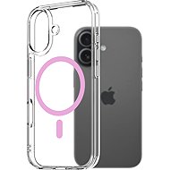 AlzaGuard Crystal Clear TPU Case Compatible with Magsafe for iPhone 17 - Pink - Phone Cover