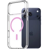 AlzaGuard Crystal Clear TPU Case Compatible with Magsafe for iPhone 17 Pro Max - Pink - Phone Cover