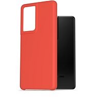 AlzaGuard Premium Liquid Silicone Case for Samsung Galaxy S21 Ultra 5G Red - Phone Cover