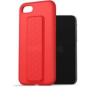AlzaGuard Liquid Silicone Case with Stand for iPhone 7 / 8 / SE 2020 / SE 2022 Red - Phone Cover