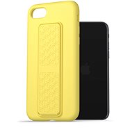 AlzaGuard Liquid Silicone Case with Stand for iPhone 7 / 8 / SE 2020 / SE 2022 Yellow - Phone Cover