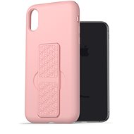 AlzaGuard Liquid Silicone Case with Stand for iPhone X/Xs Pink - Phone Cover