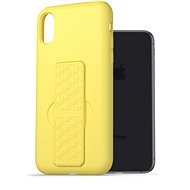 AlzaGuard Liquid Silicone Case with Stand for iPhone X/Xs Yellow - Phone Cover