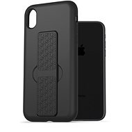 AlzaGuard Liquid Silicone Case with Stand for iPhone Xr Black - Phone Cover