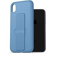 AlzaGuard Liquid Silicone Case with Stand for iPhone Xr Blue - Phone Cover