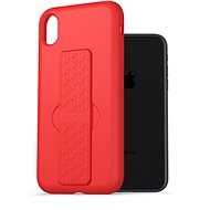 AlzaGuard Liquid Silicone Case with Stand for iPhone Xr Red - Phone Cover
