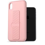 AlzaGuard Liquid Silicone Case mit Ständer für iPhone Xr - rosa - Handyhülle