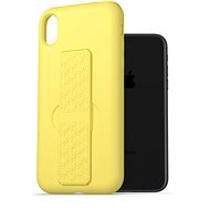 AlzaGuard Liquid Silicone Case with Stand for iPhone Xr Yellow - Phone Cover